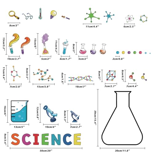 LHIUEM Science Biology Lab Backdrop Wall Decal Steam Bulletin Board Sticker - color: Science Wall Sticker