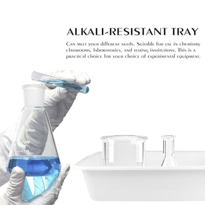 3Pcs Chemical Reagent Containment Tray, Alkali Resistance and Acid Resistance Laboratory Spill Tray, Plastic Laboratory Storage Supplies, Chemical Instrument (Large/Medium/Small)