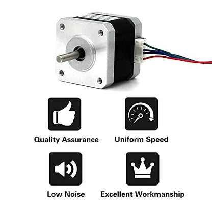 (Pack of 4pcs) NEMA17 Stepper Motor High Torque Bipolar DC Step Motor Kit by MOTOU
