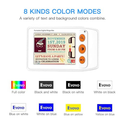 Eyoyo 3.5" Portable Digital Video Magnifier, 2X-25X Zoom Reading Aid White - color: White