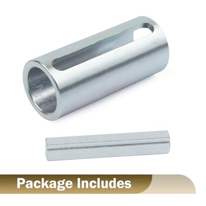 3/4" to 1" Shaft Adapter Pulley, Stainless Steel Crank Shaft Sleeve Adapter, W/Step Key Gas Engine Pulley Crank Shaft Sleeve Adapter Pulley Bore Reducer Bushing Sheave & Key Predator (Silver)