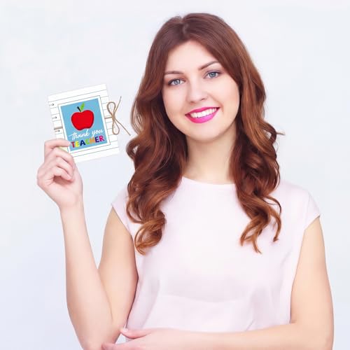 ReliThick Teacher Appreciation Gift Card Holder 5 Slots, 4.3 x 3.5 Inch Thank You Teacher Gift Card Booklet Sleeves Postcard Money Booklet Holder for Appreciation(Notebook Style) - style: Notebook Style