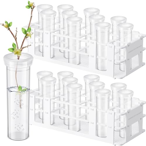 Willinglong 22 Pcs 60ml Large Floral Tube with Rack Holder Set for Milkweed