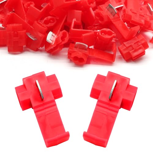 120 Pcs Red Solderless Quick Splice Snap Wire Connector - size: Red (120 Pcs)