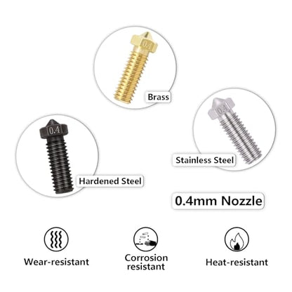 15PCS Nozzles Kit for Anycubic Vyper, 3D Printer Parts 5PCS Hardened Steel + 5PCS Stainless Steel + 5PCS Brass 0.4mm Nozzles Kit for Vyper, Kobra Plus, Kobra Max - style: Vyper Brass+Harden Steel+Stainless steel - 0.4mm
