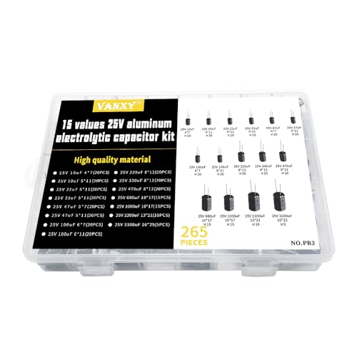 15Values 25V Aluminum Electrolytic Capacitor 10uF-3300uF kit