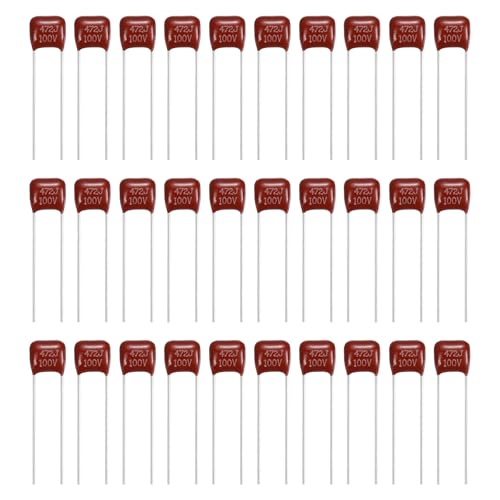 MECCANIXITY 30 Pcs Metallized Polypropylene Film Capacitors 472J 0.0047UF - size: 472J 0.0047UF