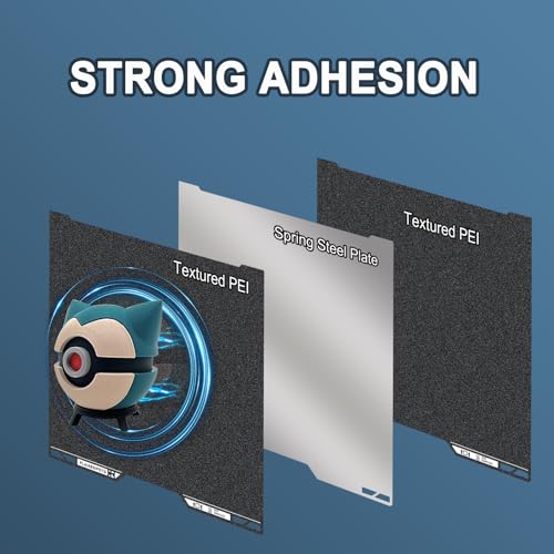 335×325mm Black PEI Double Side Build Plate with QR Code, Textured PEI Double-Sided Textured Spring Steel Print Bed for Bambu Lab H2C/A2L 3D Printer - size: 335×325MM