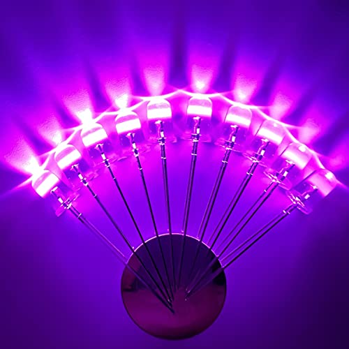 5mm Pink LED Diode Lights 100pcs DC 3V 20mA Round Clear Lens Electronics Components Light Emitting Diodes LED Light Bulbs - color: Pink
