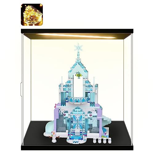 Acrylic Display Case for Collectibles Clear Acrylic Boxes for Display Figures Toys Building Castle 43172 Memoribilia Display Case Room Decoration Box(Black-Solid Yellow; 13.8*9.8*13.8 inch) - color: Black-solid Yellow, size: 13.8*9.8*13.8 inch