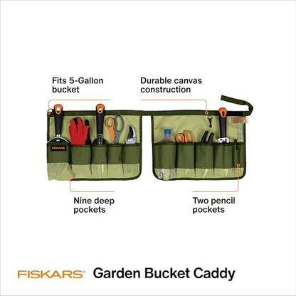 Fiskars 5 Gallon Garden Tool Bucket Caddy, Bucket & Tools Not Included - size: 1 Count (Pack of 1)