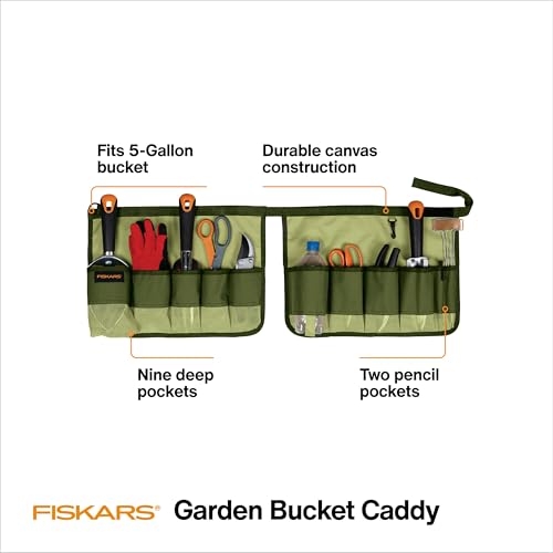 Fiskars 5 Gallon Garden Tool Bucket Caddy, Bucket & Tools Not Included,1 Count (Pack of 6) - size: 1 Count (Pack of 6)