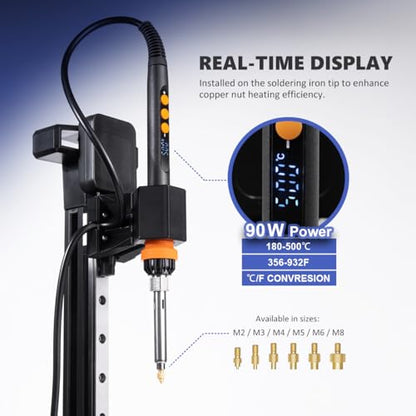 Vertical Heat Set Insert Tool with 90W Soldering Iron for 3D Printing - color: Nutopress Pro