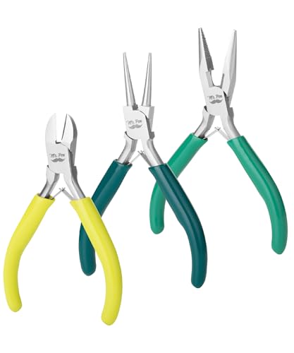 Mr. Pen- Pliers for Jewelry Making, 3 Pack, Chain Nose - color: Shades of Green