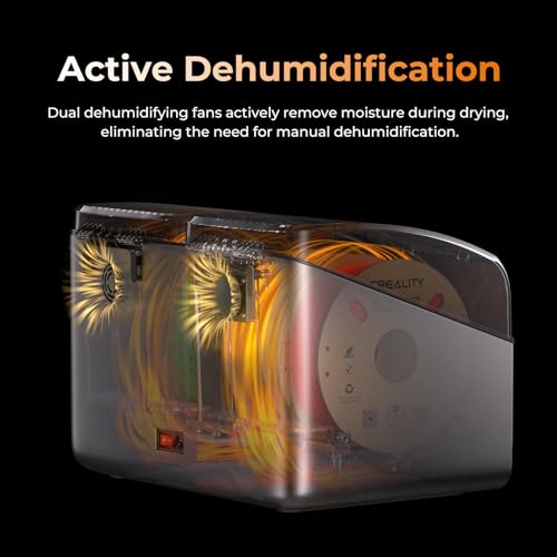 Creality Space Pi X4 Filament Dryer, 4 Spools 3D Printer Filament Dryer Box with 360° Hot-Air Circulation, Dual Independent Heating Chambers for 1.75/2.85mm PLA, PETG, ABS, Nylon - color: Space Pi X4