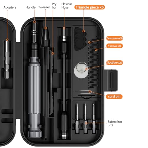 Precision Screwdriver Set, 150 in 1 Electronics Tool Kit with 120 Bits Magnetic Screwdriver Set & 30-bit Tool Set Handy Repair Tool for Computer Phone Watch Camera Laptop, Black