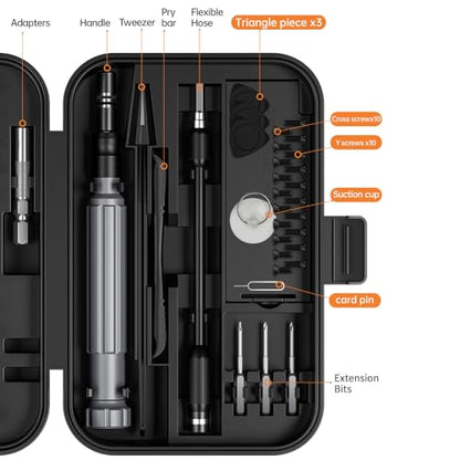 Precision Screwdriver Set, 150 in 1 Electronics Tool Kit with 120 Bits Magnetic Screwdriver Set & 30-bit Tool Set Handy Repair Tool for Computer Phone Watch Camera Laptop, Black