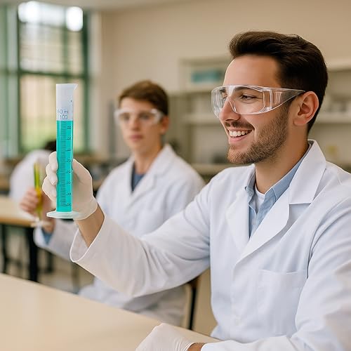 100ml Plastic Graduated Cylinder, Hexagonal Base, Double Scale