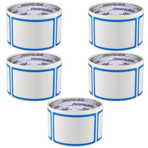 ChromaLabel 2" x 3" Dry Erase Labels w/o Protective Flap,50/Roll Case of 5 - size: 2" x 3" Pack of 5, style: Without Protective Flap