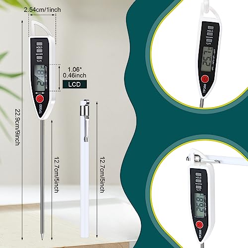Copkim 6 Set Digital Food Thermometer Long Probe Instant,White - color: White