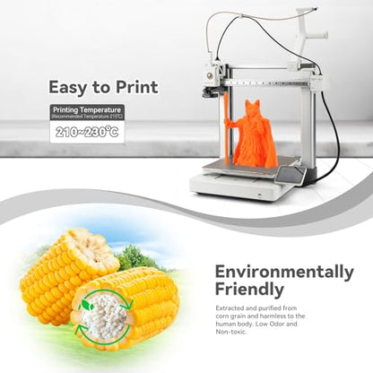 3DHoJor PLA+ 3D Printer Filament Orange,1KG - color: Orange