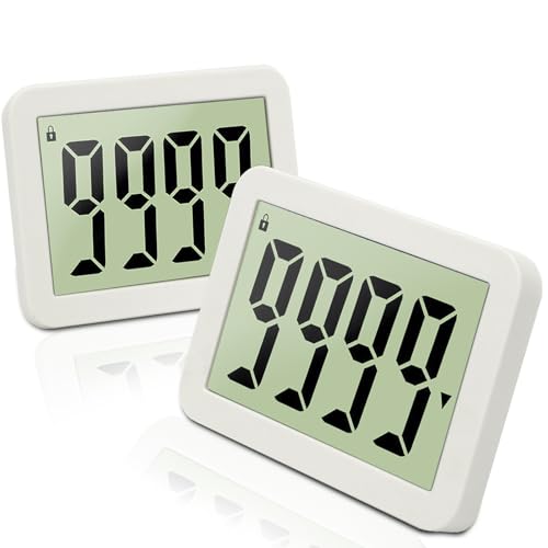2-Pack QINFIEY Digital Countdown Days Timer Electronic 9999-Days Timer for Vacation Retirement Wedding Lab, Large Display for Classroom Graduation,Study Fitness Count Down（2pcs） - color: White