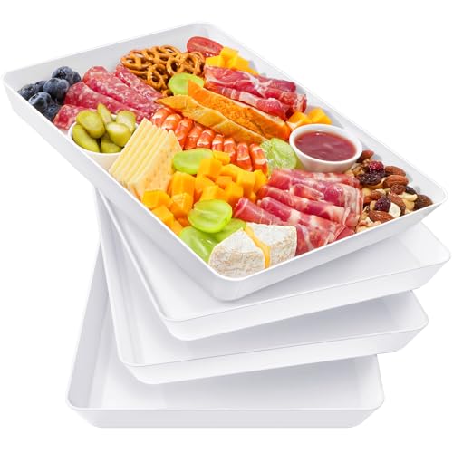 Lifewit 4 Pcs Extra Large Serving Trays for Party, 16" x 12" Food Platters - size: Extra Large (16" x 12")