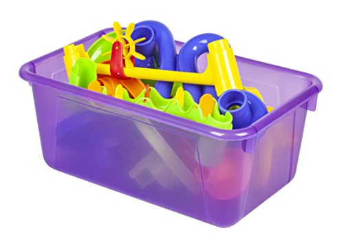 Storex Small Cubby Bin, 12.2 x 7.8 x 5.1 Inches, 5-Pack, Candy Violet (62478U05C) - color: Tint Violet, style: Bin Only