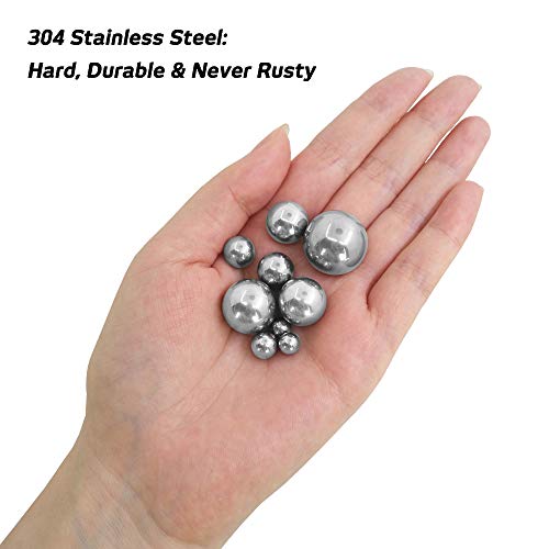 16 Pieces Coin Ring Making Forging Balls, SourceTon Stainless Steel Balls Assortment of 3/4 Inch, 5/8 Inch, 9/16 Inch, 1/2 Inch, 7/16 Inch, 3/8 Inch, 5/16 Inch and 1/4 Inch