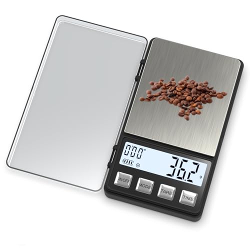 WEIGHTMAN Espresso Scale with Timer 1000g x 0.1g, Small Thin Coffee Scale - color: Black