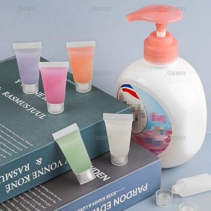 AUEAR, 24 Pack 5ml Empty Refillable Plastic Soft Tubes Squeeze Cosmetic Bottles Packing Sample Mini Containers for Body Lotion Shower Gel Shampoo Cleanser - color: 5 ml