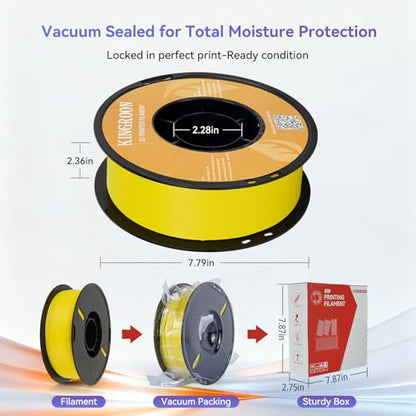 Kingroon PLA Filament 1.75mm 3D Printer Filament Lemon Yellow Pla 1kg Filament Dimensional Accuracy +/- 0.02mm, Fit Most FDM Printer,Lemon Yellow - color: 1kg Lemon Yellow