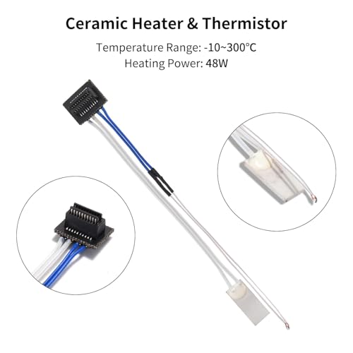 HICTOP Ceramic Heater and Thermistor for Bambu lab 3D Printers (for Bambu Lab P1 Series - 2pcs) - style: For Bambu Lab P1 Series - 2pcs