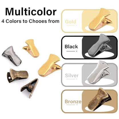 35 Pack Mini Metal Alligator Clips for Crafts Non-Slip Silicone-Coated Retro DIY Badge Small Clips(Charcoal Black) - color: Charcoal Black