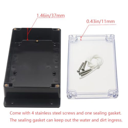 Junction Box IP65 Waterproof ABS Plastic Electrical Project Case Power Junction Boxes, Clear Cover Project Box with Fixed Ear 7.87x4.72x2.2 inch (200 x 120 x56 mm) - color: Clear, size: 7.87"x4.72"x2.2"