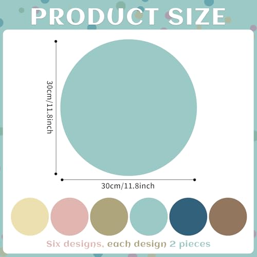 CHUNNIN 12Pcs Dry Erase Dots for Classroom Table 12 Inch Boho Style - color: Boho