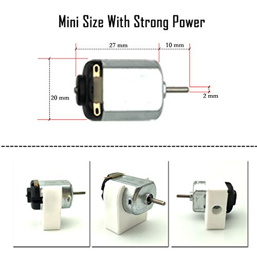 EUDAX 6 Set Rectangular Mini Electric 1.5-3V 24000RPM DC Motor with 84 Pcs Plastic Gears,Electronic Wire, 2 x AA Battery Holder,Boat Rocker Switch,Shaft Propeller for DIY Science Projects