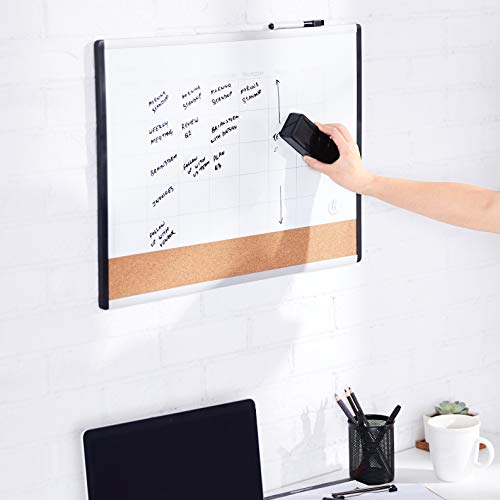 Amazon Basics Dry-Erase Whiteboard Erasers with Soft Pile, for School, Office, Home, and Classroom, Black, 4-Pack - size: 4-Pack
