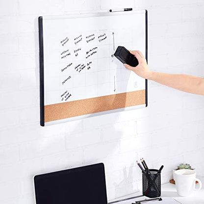 Amazon Basics Dry-Erase Whiteboard Erasers with Soft Pile, for School, Office, Home, and Classroom, Black, 4-Pack - size: 4-Pack