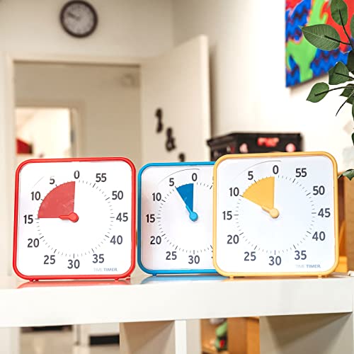 Time Timer 8 Inch Learning Center Classroom Set — 60 Minute Visual Timer for Kids with Dry Erase Activity Cards for Kids Classroom, Learning Centers and Teachers Desk Clock, Primary (3-Pack) - color: Primary