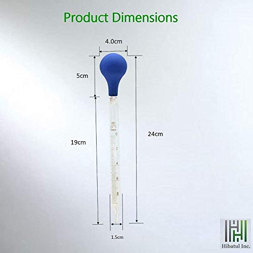 4 Pack 5ml 10ml Glass Graduated Dropper Pipettes Lab Dropper Liquid Essential Oil Transfer with Blue Rubber Cap and Scale