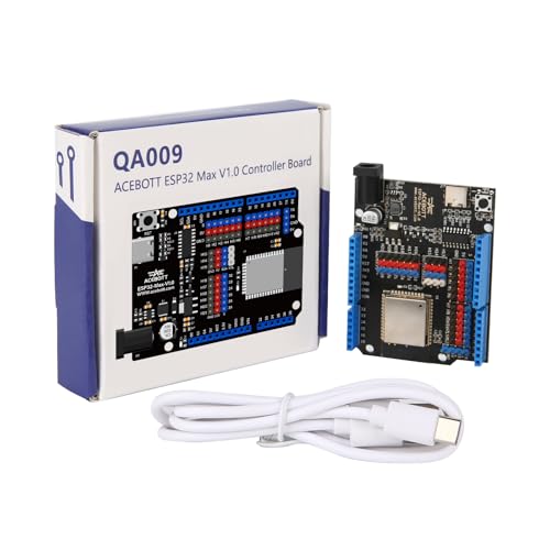 ESP32 Development Board Max V1.0 Compatible with Arduino, USB-C, Wi-Fi, Bluetooth, MicroPython Compatible, Single Board Computer Suitable for Building Mini PC/Smart Robot/Game Console (QA009) - color: Black