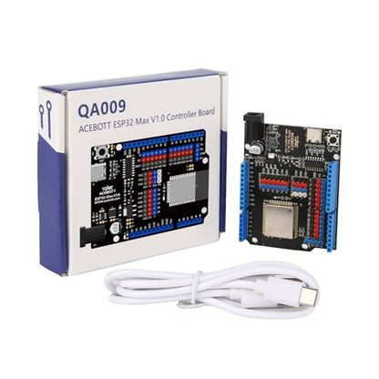 ESP32 Development Board Max V1.0 Compatible with Arduino, USB-C, Wi-Fi, Bluetooth, MicroPython Compatible, Single Board Computer Suitable for Building Mini PC/Smart Robot/Game Console (QA009) - color: Black