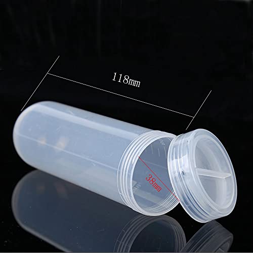 100ml Transparent Plastic Centrifuge Tube with Graduated, Round Bottom, Pack of 5 Pcs (Screw Cap)