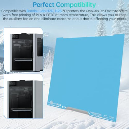 BIQU Cryogrip Pro Frostbite Build Plate for Bambu-Lab H2D/H2S 3D Printers - color: Frostbite, size: H2D/H2S
