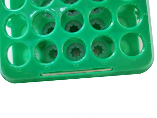 MUHWA Plastic Test Tube Rack with Silicone Pad Tubes 50 Positions 18 mm Centrifuge Tube Racks(Green) - color: Green