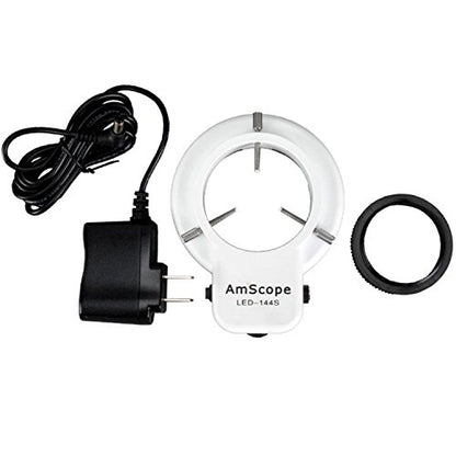 AmScope LED-144S 144 LED Compact Ring Light + Adapter - style: LED-144S