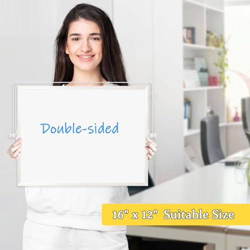 Double-Sided Magnetic White Board with Stand, 16" x 12" - color: White, size: 16"W x 12"H
