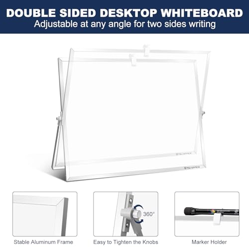 TSJ OFFICE Small White Board - 18 X 14 Inches Silver Framed Dry Erase Board - color: Silver, size: 18"W x 14"H