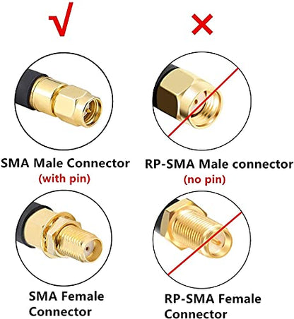 XRDS -RF 50ft SMA Male to SMA Female Coax Extension Cable, 50 Ohm KMR240 Low Loss SMA Coax Coaxial Cable with SMA Connectors for 3G/4G/5G/LTE/ADS-B/WiFi/RF/Ham/Radio - size: 50 FT